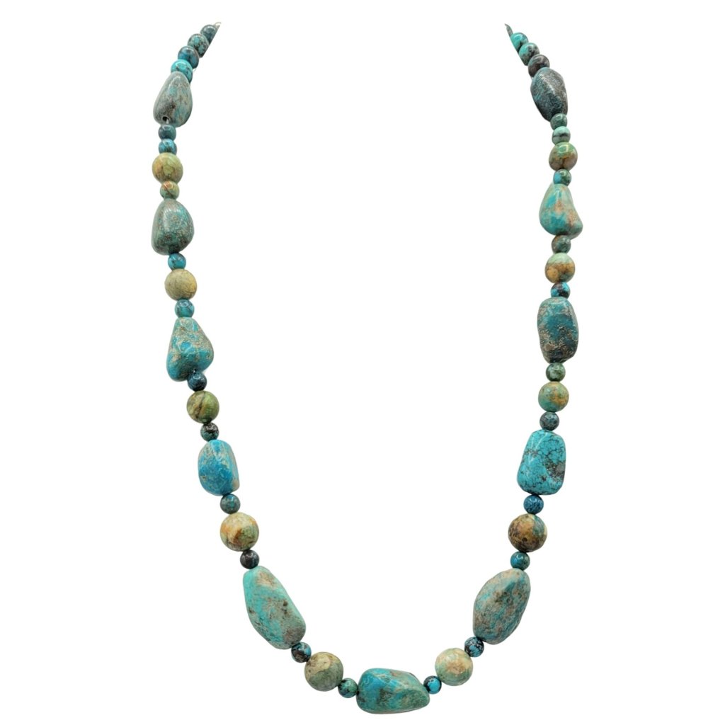 Desert Rose Trading Drt Sterling Silver Turquoise Beaded Necklace, 21